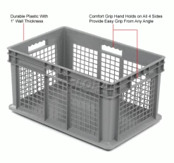 Best deal 🔥 Global Industrial Mesh Straight Wall Container, Solid Base, 23-3/4"Lx15-3/4"Wx12-1/4"H, Gray - Pkg Qty 3 🤩 -Containers shop 662121 1wco