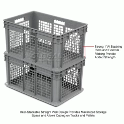 Best deal 🔥 Global Industrial Mesh Straight Wall Container, Solid Base, 23-3/4"Lx15-3/4"Wx12-1/4"H, Gray - Pkg Qty 3 🤩 -Containers shop 662121 2wco