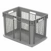 Deals 🥰 Global Industrial™ Mesh Straight Wall Container, Solid Base, 23-3/4"Lx 15-3/4"x16-1/8"H, Gray - Pkg Qty 2 🔔