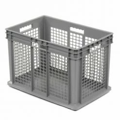 Deals 🥰 Global Industrial™ Mesh Straight Wall Container, Solid Base, 23-3/4"Lx 15-3/4"x16-1/8"H, Gray - Pkg Qty 2 🔔