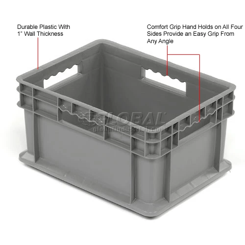 Cheap 🛒 Global Industrial Solid Straight Wall Container, 15-3/4"Lx11-3/4"Wx8-1/4"H, Gray - Pkg Qty 12 😀 10 Cheap 🛒 Global Industrial Solid Straight Wall Container, 15-3/4"Lx11-3/4"Wx8-1/4"H, Gray - Pkg Qty 12 😀 - Image 10