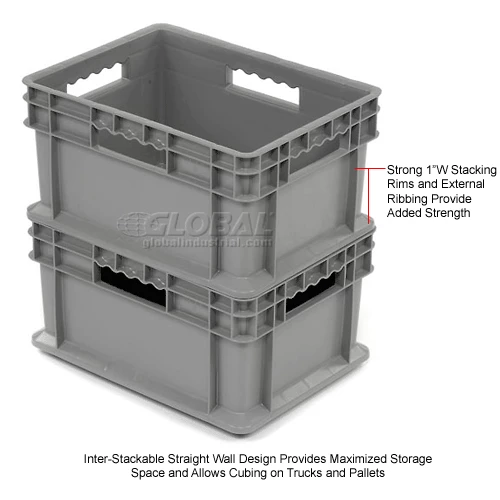Cheap 🛒 Global Industrial Solid Straight Wall Container, 15-3/4"Lx11-3/4"Wx8-1/4"H, Gray - Pkg Qty 12 😀 11 Cheap 🛒 Global Industrial Solid Straight Wall Container, 15-3/4"Lx11-3/4"Wx8-1/4"H, Gray - Pkg Qty 12 😀 - Image 11