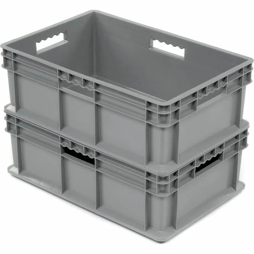 Discount 🌟 Global Industrial Solid Straight Wall Container, 23-3/4"Lx15-3/4"Wx8-1/4"H, Gray - Pkg Qty 4 🛒 5 Discount 🌟 Global Industrial Solid Straight Wall Container, 23-3/4"Lx15-3/4"Wx8-1/4"H, Gray - Pkg Qty 4 🛒 - Image 5