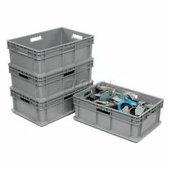 Discount 🌟 Global Industrial Solid Straight Wall Container, 23-3/4"Lx15-3/4"Wx8-1/4"H, Gray - Pkg Qty 4 🛒 20 Discount 🌟 Global Industrial Solid Straight Wall Container, 23-3/4"Lx15-3/4"Wx8-1/4"H, Gray - Pkg Qty 4 🛒 -Containers shop 662124 04