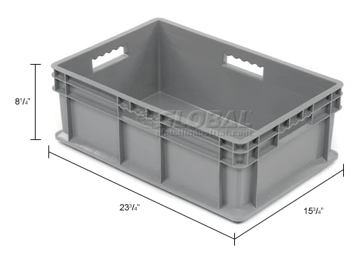Discount 🌟 Global Industrial Solid Straight Wall Container, 23-3/4"Lx15-3/4"Wx8-1/4"H, Gray - Pkg Qty 4 🛒 15 Discount 🌟 Global Industrial Solid Straight Wall Container, 23-3/4"Lx15-3/4"Wx8-1/4"H, Gray - Pkg Qty 4 🛒 - Image 15