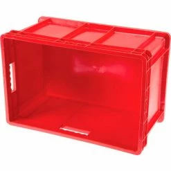 Promo 👍 Global Industrial™ Solid Straight Wall Container, 23-3/4"Lx15-3/4"Wx12-1/4"H, Red - Pkg Qty 3 🎁 -Containers shop 662125RD 02
