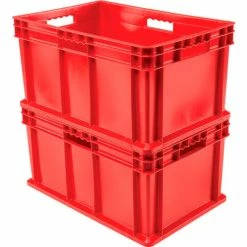 Promo 👍 Global Industrial™ Solid Straight Wall Container, 23-3/4"Lx15-3/4"Wx12-1/4"H, Red - Pkg Qty 3 🎁 -Containers shop 662125RD 03