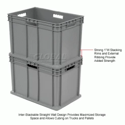 Best deal 🛒 Global Industrial Solid Straight Wall Container, 23-3/4"Lx15-3/4"Wx16-1/8"H, Gray - Pkg Qty 2 🤩 25 Best deal 🛒 Global Industrial Solid Straight Wall Container, 23-3/4"Lx15-3/4"Wx16-1/8"H, Gray - Pkg Qty 2 🤩 -Containers shop 662126 2wco