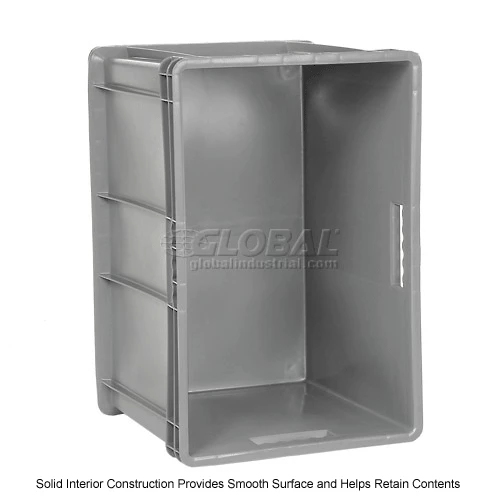 Best deal 🛒 Global Industrial Solid Straight Wall Container, 23-3/4"Lx15-3/4"Wx16-1/8"H, Gray - Pkg Qty 2 🤩 12 Best deal 🛒 Global Industrial Solid Straight Wall Container, 23-3/4"Lx15-3/4"Wx16-1/8"H, Gray - Pkg Qty 2 🤩 - Image 12