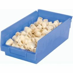 Best Sale ❤️ Akro-Mils Plastic Nesting Storage Shelf Bin 30130 - 6-5/8"W x 11-5/8"D x 4"H Blue - Pkg Qty 12 👍 -Containers shop 752359BL 03