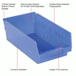 Best Sale ❤️ Akro-Mils Plastic Nesting Storage Shelf Bin 30130 - 6-5/8"W x 11-5/8"D x 4"H Blue - Pkg Qty 12 👍 -Containers shop 752359BL 1wco