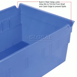 Best Sale ❤️ Akro-Mils Plastic Nesting Storage Shelf Bin 30130 - 6-5/8"W x 11-5/8"D x 4"H Blue - Pkg Qty 12 👍 -Containers shop 752359BL 4wco