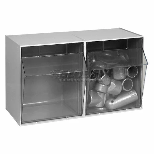 Discount ⭐ Quantum Storage Systems Quantum Tip Out Storage Bin QTB302 - 2 Compartments Gray ✔️ 1 Discount ⭐ Quantum Storage Systems Quantum Tip Out Storage Bin QTB302 - 2 Compartments Gray ✔️