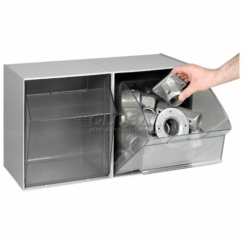 Discount ⭐ Quantum Storage Systems Quantum Tip Out Storage Bin QTB302 - 2 Compartments Gray ✔️ 2 Discount ⭐ Quantum Storage Systems Quantum Tip Out Storage Bin QTB302 - 2 Compartments Gray ✔️ - Image 2
