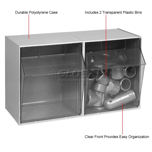 Discount ⭐ Quantum Storage Systems Quantum Tip Out Storage Bin QTB302 - 2 Compartments Gray ✔️ 8 Discount ⭐ Quantum Storage Systems Quantum Tip Out Storage Bin QTB302 - 2 Compartments Gray ✔️ - Image 8