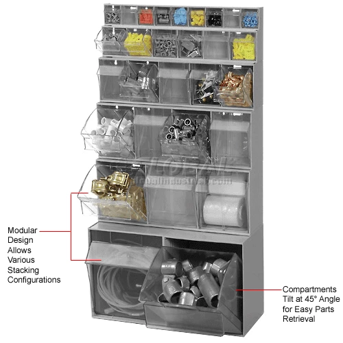 Discount ⭐ Quantum Storage Systems Quantum Tip Out Storage Bin QTB302 - 2 Compartments Gray ✔️ 10 Discount ⭐ Quantum Storage Systems Quantum Tip Out Storage Bin QTB302 - 2 Compartments Gray ✔️ - Image 10