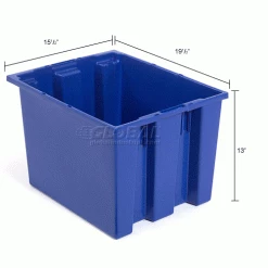 Best Pirce 🥰 Akro-Mils Nest & Stack Tote 35195 - 19-1/2"L x 15-1/2"W x 13"H, Blue - Pkg Qty 6 🔔 50 Best Pirce 🥰 Akro-Mils Nest & Stack Tote 35195 - 19-1/2"L x 15-1/2"W x 13"H, Blue - Pkg Qty 6 🔔 -Containers shop 752430BL dim