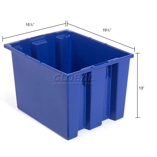 Best Pirce 🥰 Akro-Mils Nest & Stack Tote 35195 - 19-1/2"L x 15-1/2"W x 13"H, Blue - Pkg Qty 6 🔔 25 Best Pirce 🥰 Akro-Mils Nest & Stack Tote 35195 - 19-1/2"L x 15-1/2"W x 13"H, Blue - Pkg Qty 6 🔔 - Image 25
