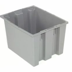 Best Sale ๐ฏ Global Industrial Stack and Nest Storage Container SNT195 No Lid 19-1/2 x 15-1/2 x 13, Gray - Pkg Qty 6 ๐