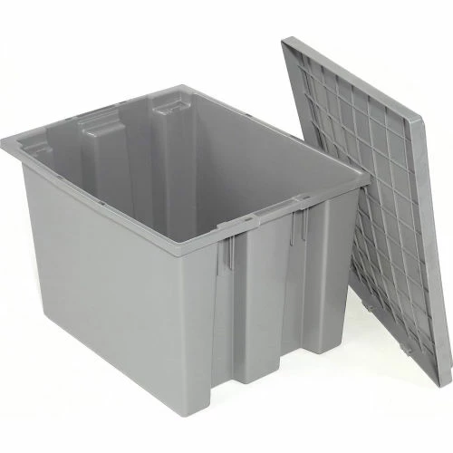 Best Sale 💯 Global Industrial Stack and Nest Storage Container SNT195 No Lid 19-1/2 x 15-1/2 x 13, Gray - Pkg Qty 6 🌟 2 Best Sale 💯 Global Industrial Stack and Nest Storage Container SNT195 No Lid 19-1/2 x 15-1/2 x 13, Gray - Pkg Qty 6 🌟 - Image 2
