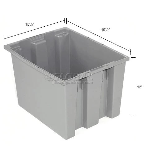 Best Sale 💯 Global Industrial Stack and Nest Storage Container SNT195 No Lid 19-1/2 x 15-1/2 x 13, Gray - Pkg Qty 6 🌟 28 Best Sale 💯 Global Industrial Stack and Nest Storage Container SNT195 No Lid 19-1/2 x 15-1/2 x 13, Gray - Pkg Qty 6 🌟 - Image 28