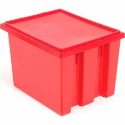 Budget 👏 Global Industrial™ Stack and Nest Storage Container SNT190 No Lid 19-1/2 x 15-1/2 x 10, Red - Pkg Qty 6 ⌛ -Containers shop 752430RD 01 1