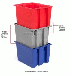 Best Pirce 🥰 Akro-Mils Nest & Stack Tote 35195 - 19-1/2"L x 15-1/2"W x 13"H, Blue - Pkg Qty 6 🔔 46 Best Pirce 🥰 Akro-Mils Nest & Stack Tote 35195 - 19-1/2"L x 15-1/2"W x 13"H, Blue - Pkg Qty 6 🔔 -Containers shop 752430 4wco