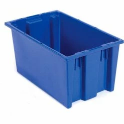 New ๐ Akro-Mils Nest & Stack Tote 35200 - 19-1/2"L x 13-1/2"W x 8"H, Blue - Pkg Qty 6 ๐