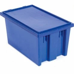Hot Sale ✨ Global Industrial Stack and Nest Storage Container SNT180 No Lid 18 x 11 x 6, Blue - Pkg Qty 6 🔔 -Containers shop 752431BL 01