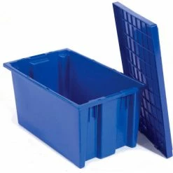 Flash Sale ❤️ Global Industrial™ Lid LID181 for Stack and Nest Storage Container SNT180, SNT185, Blue - Pkg Qty 6 🥰 -Containers shop 752431BL 02 1