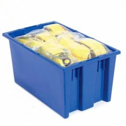 New 🔔 Akro-Mils Nest & Stack Tote 35200 - 19-1/2"L x 13-1/2"W x 8"H, Blue - Pkg Qty 6 🔔 -Containers shop 752431BL 03 1