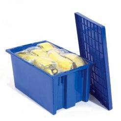 Hot Sale ✨ Global Industrial Stack and Nest Storage Container SNT180 No Lid 18 x 11 x 6, Blue - Pkg Qty 6 🔔 -Containers shop 752431BL 04