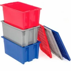 Flash Sale ❤️ Global Industrial™ Lid LID181 for Stack and Nest Storage Container SNT180, SNT185, Blue - Pkg Qty 6 🥰 -Containers shop 752431BL 11 1
