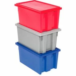 New 🔔 Akro-Mils Nest & Stack Tote 35200 - 19-1/2"L x 13-1/2"W x 8"H, Blue - Pkg Qty 6 🔔 -Containers shop 752431BL 13 2