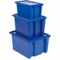 Hot Sale ✨ Global Industrial Stack and Nest Storage Container SNT180 No Lid 18 x 11 x 6, Blue - Pkg Qty 6 🔔 -Containers shop 752431BL 16
