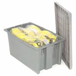 Discount 🛒 Global Industrial™ Stack and Nest Storage Container SNT200 No Lid 19-1/2 x 13-1/2 x 8, Gray - Pkg Qty 6 👍 -Containers shop 752431GY 04