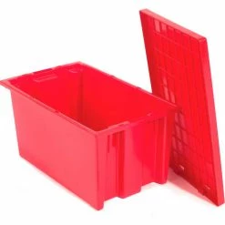 Outlet 🔔 Akro-Mils Lid 35181 For Nest & Stack Tote 35180, 35185, Red - Pkg Qty 6 😉 -Containers shop 752431RD 02 3