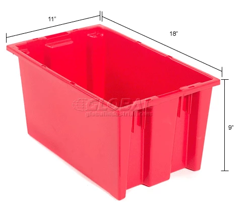Buy 🔔 Global Industrial Stack and Nest Storage Container SNT185 No Lid 18 x 11 x 9, Red - Pkg Qty 6 🔔 26 Buy 🔔 Global Industrial Stack and Nest Storage Container SNT185 No Lid 18 x 11 x 9, Red - Pkg Qty 6 🔔 - Image 26