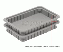 Best Sale ❤️ Dandux Dividable Stackable Plastic Box 50P0112024 - 16"L x 11"W x 2-1/2"H, Gray ⭐ -Containers shop 772020 2wco