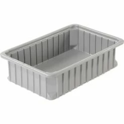 Hot Sale 🔥 Dandux Dividable Stackable Plastic Box 50P0112034 - 16"L x 11"W x 3-1/2"H, Gray 🎉