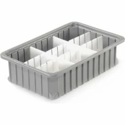 Hot Sale 🔥 Dandux Dividable Stackable Plastic Box 50P0112034 - 16"L x 11"W x 3-1/2"H, Gray 🎉 -Containers shop 772024 03 4