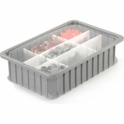 Deals 😀 Dandux Dividable Stackable Plastic Box 50P0110042 - 11"L x 8"W x 4-1/4"H, Gray 🛒 -Containers shop 772024 05