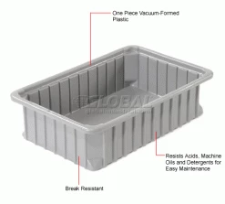 Hot Sale 🔥 Dandux Dividable Stackable Plastic Box 50P0112034 - 16"L x 11"W x 3-1/2"H, Gray 🎉 -Containers shop 772024 1wco 4