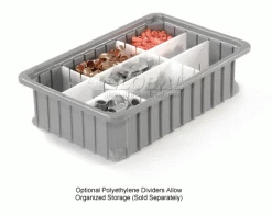 Deals 😀 Dandux Dividable Stackable Plastic Box 50P0110042 - 11"L x 8"W x 4-1/4"H, Gray 🛒 -Containers shop 772024 4wco