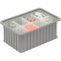 Buy 🧨 Dandux Dividable Stackable Plastic Box 50P0112070 - 16"L x 11"W x 7"H, Gray ❤️ -Containers shop 772030 05