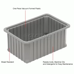 Buy 🧨 Dandux Dividable Stackable Plastic Box 50P0112070 - 16"L x 11"W x 7"H, Gray ❤️ -Containers shop 772030 1wco