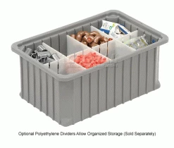 Buy 🧨 Dandux Dividable Stackable Plastic Box 50P0112070 - 16"L x 11"W x 7"H, Gray ❤️ -Containers shop 772030 4wco