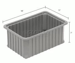 Buy 🧨 Dandux Dividable Stackable Plastic Box 50P0112070 - 16"L x 11"W x 7"H, Gray ❤️ -Containers shop 772030 dim