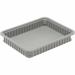 Deals 🛒 Dandux Dividable Stackable Plastic Box 50P0114034 - 22-1/2"L x 17-1/2"W x 3-1/2"H, Gray 😍