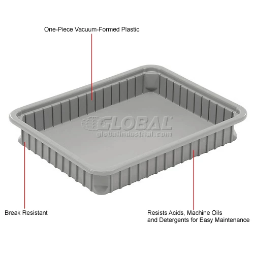 Deals ๐ Dandux Dividable Stackable Plastic Box 50P0114034 - 22-1/2"L x 17-1/2"W x 3-1/2"H, Gray ๐ 9 Deals ๐ Dandux Dividable Stackable Plastic Box 50P0114034 - 22-1/2"L x 17-1/2"W x 3-1/2"H, Gray ๐ - Image 9